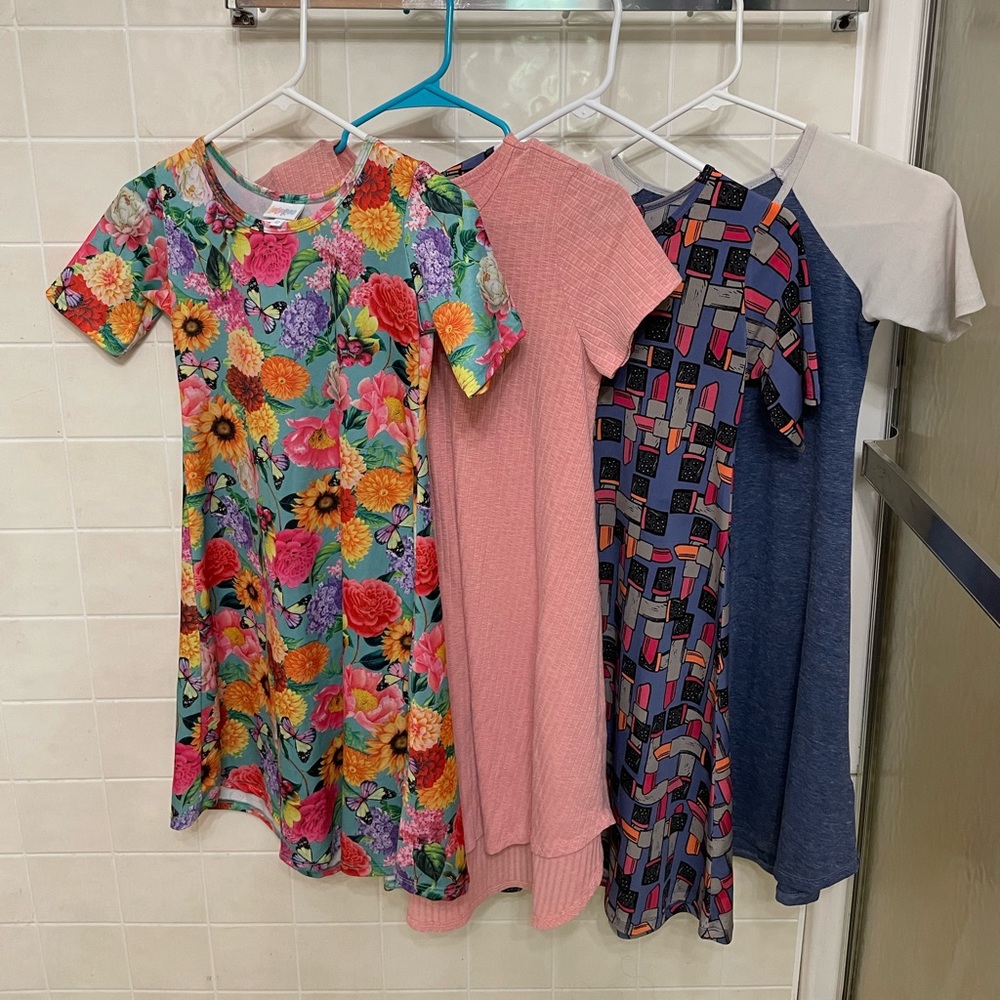 LulaRoe Girls Size 12 Lot of 4 dresses